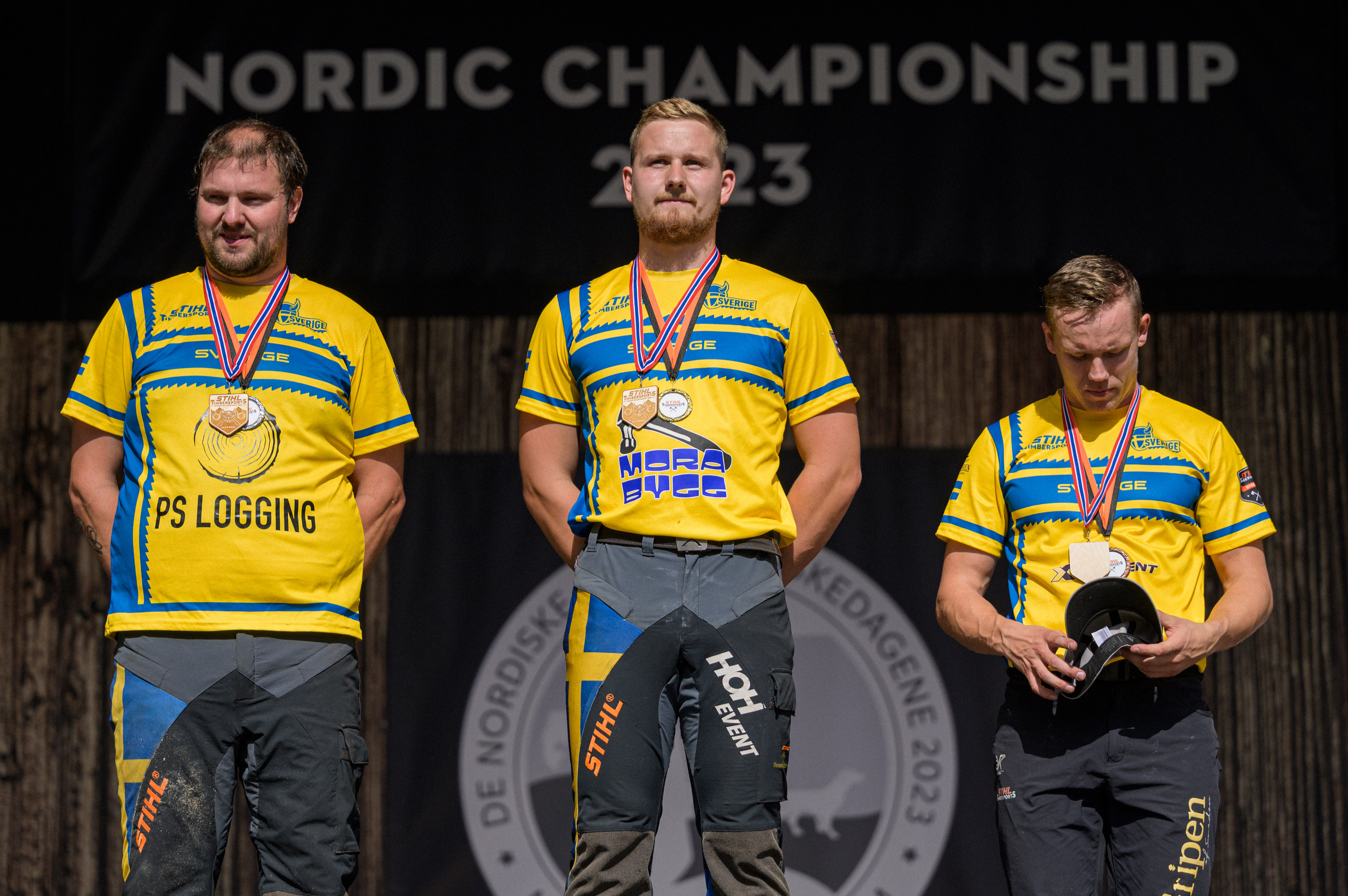 Emil Hansson verteidigte seinen Meistertitel in Elverum vor Pontus Skye (links) und Ferry Svan (rechts).
